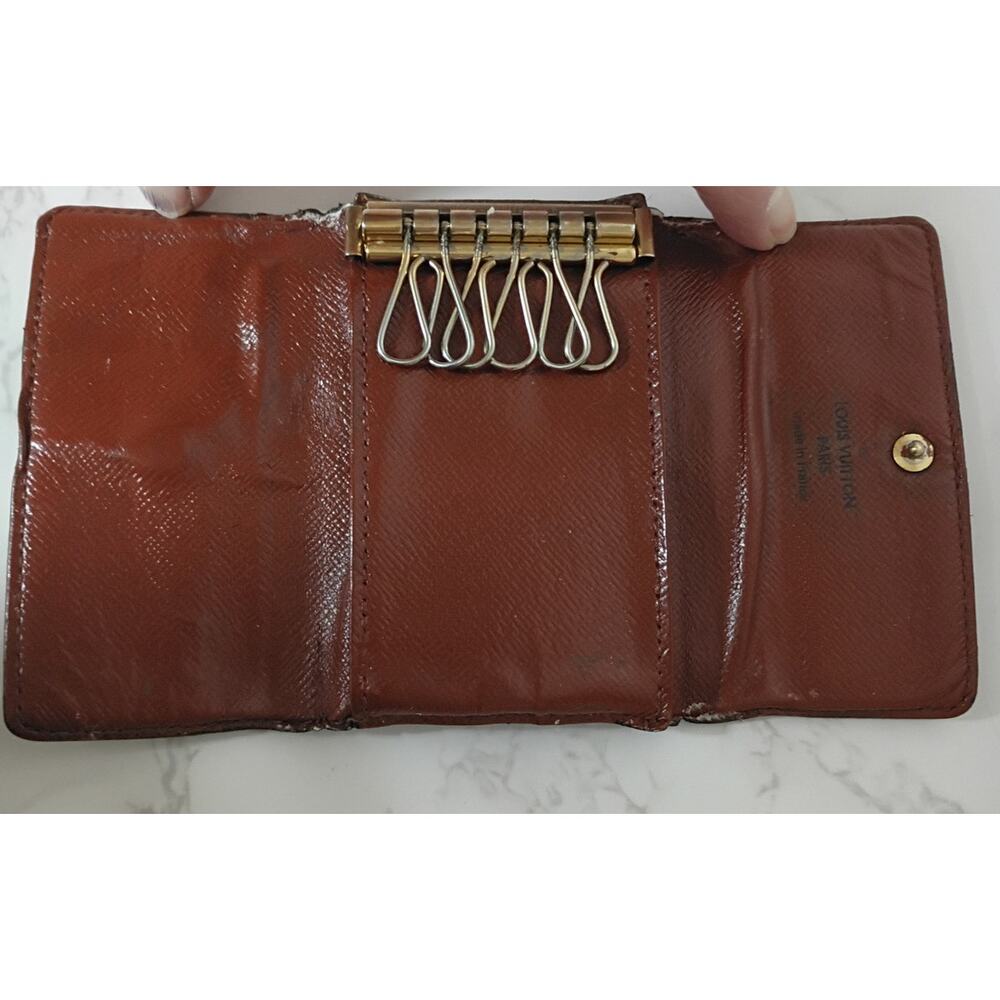 LOUIS VUITTON Brown Monogram Leather 6 Key Holder - Picture 6 of 7